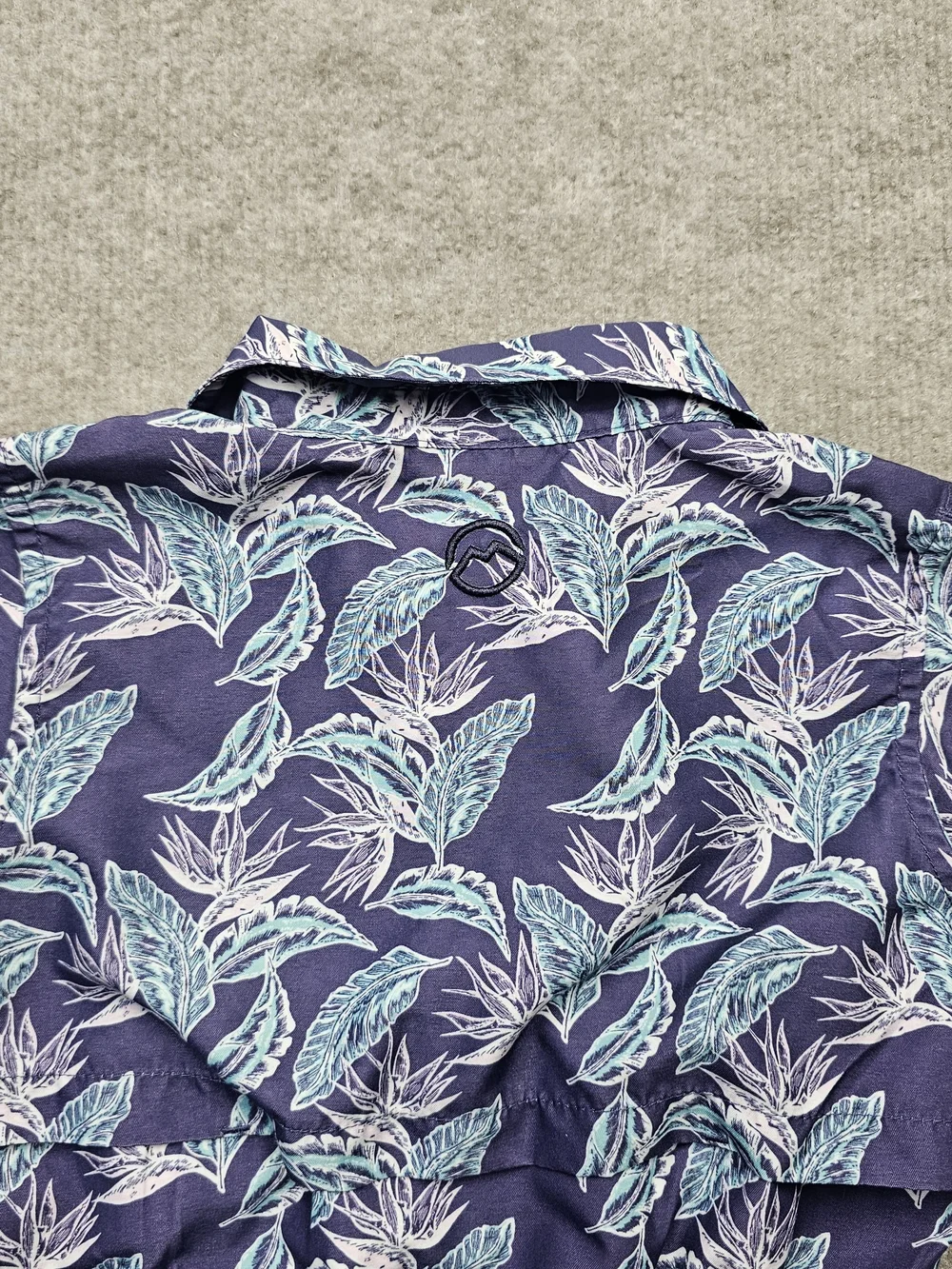 Magellan Outdoors Girls Size 5 Fishing Dress Purple Tropical Print UPF Vented